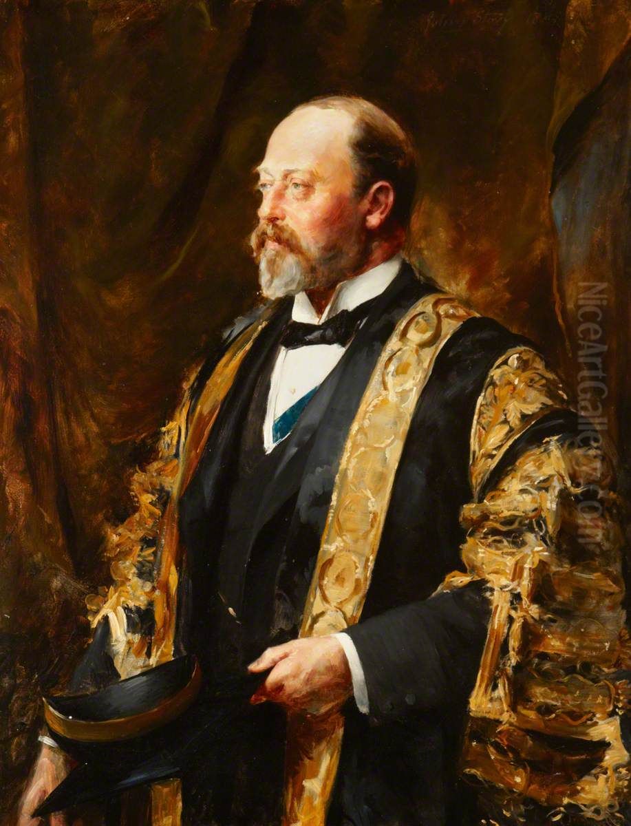 The Prince of Wales (later King Edward VII [1841-1910]) in the Robes of Chancellor of the University of Wales Oil Painting by Julian Russell Story