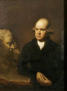 The Reverend Sir Herbert Croft, 5th Bt (1751-1816) with a Bust of Samuel Johnson