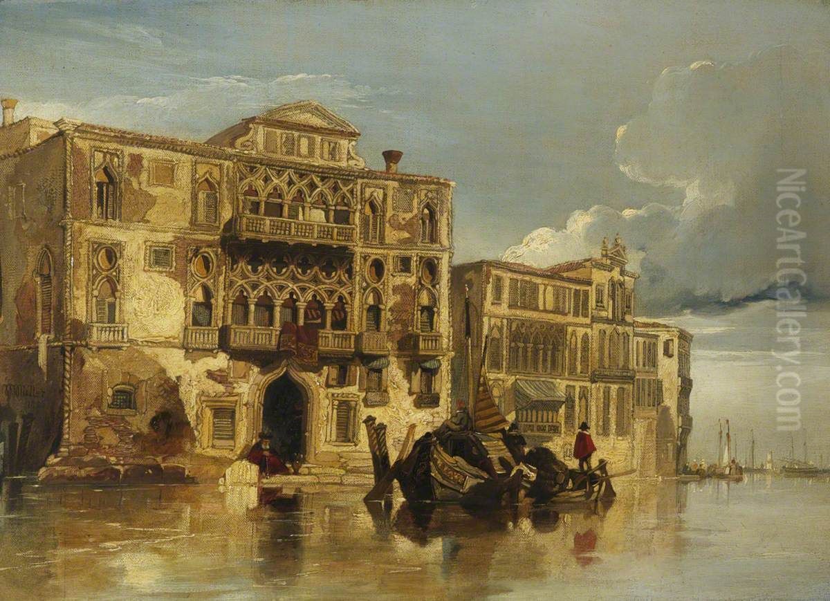 A Venetian Scene Oil Painting by William James Muller