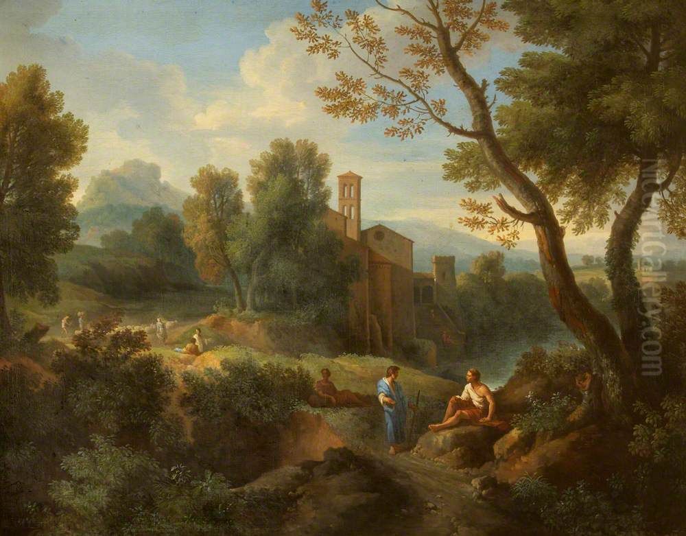 A Classical Landscape Oil Painting by Jan Frans van Bloemen