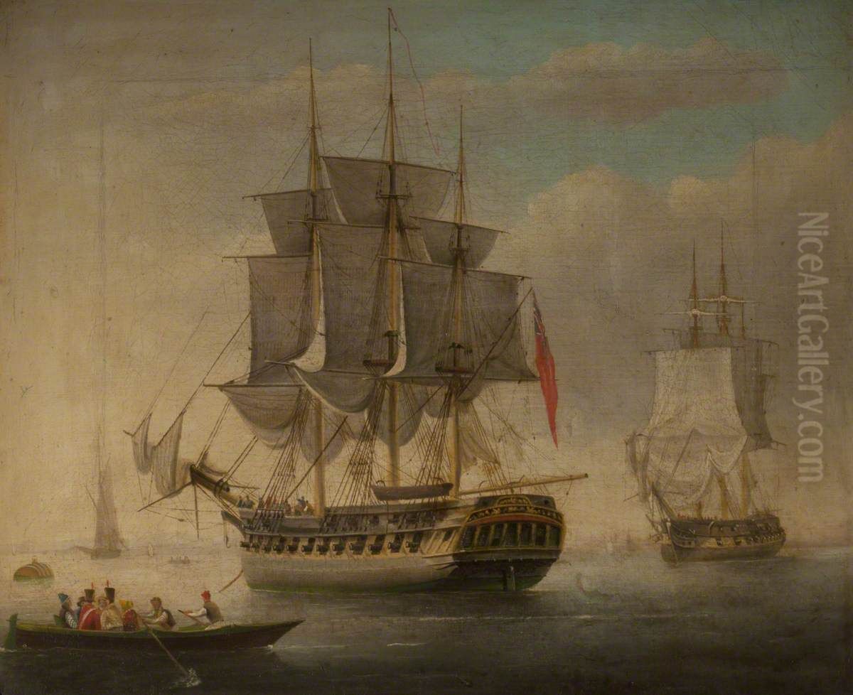 Shipping Scene Oil Painting by William Anderson