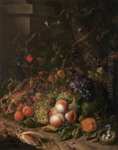 Still Life with Fruit, a Bird's Nest and Insects