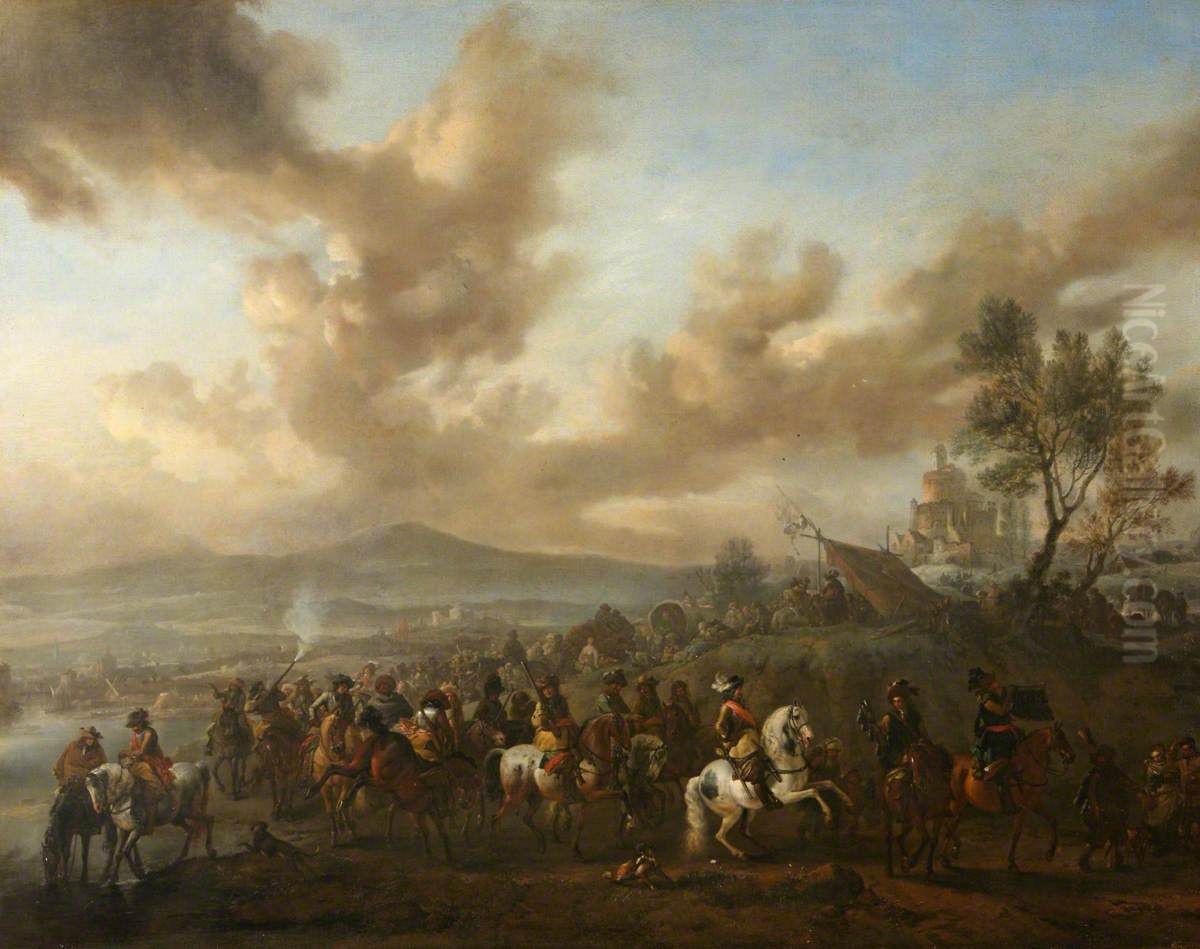 Le defile du duc de Vendome Oil Painting by Philips Wouwerman