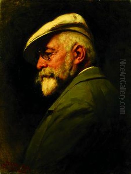 Self-portrait Oil Painting by Gyula Benczur