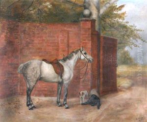 A Dapple-grey Horse with Dogs
