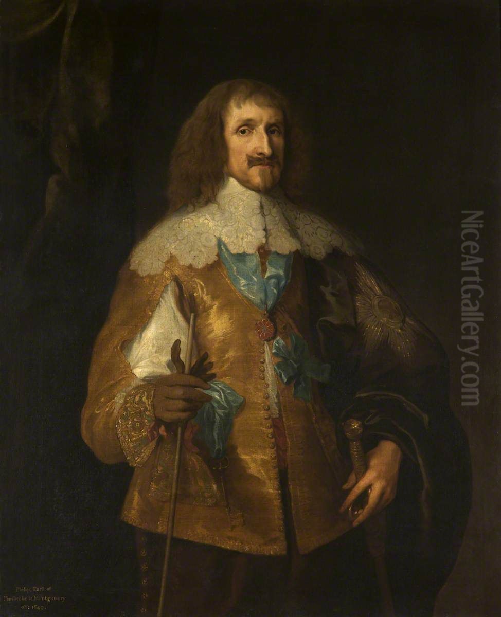 Philip Herbert, 4th Earl of Pembroke, 1st Earl of Montgomery, KG (1584 - 1650) Oil Painting by Sir Anthony Van Dyck