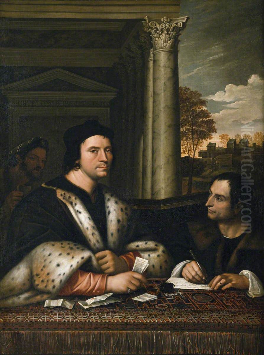 Ferry Carondolet (1473-1528) and his Secretary (after Sebastiano del Piombo) Oil Painting by Sebastiano Del Piombo