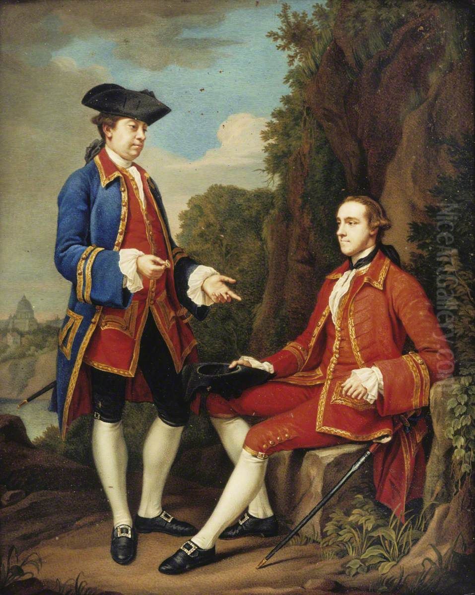 George Harry Grey, Lord Grey of Groby, later 5th Earl of Stamford (1737-1819) and his Travelling Companion, Sir Henry Mainwaring, 4th Bt (1726-1797) Oil Painting by Nathaniel Dance-Holland