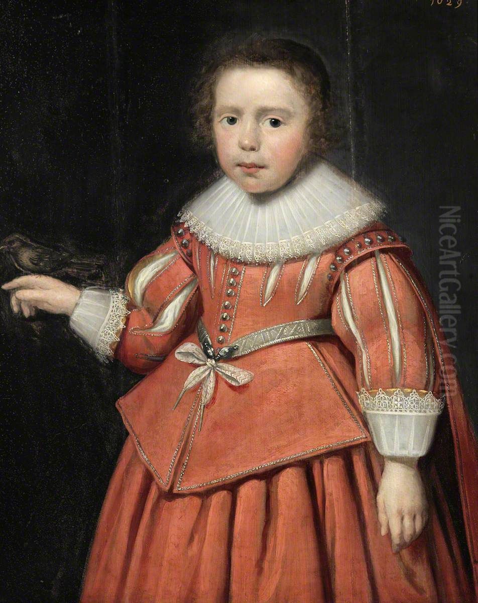 An Unknown Boy with a Bird Oil Painting by Cornelis Janssens van Ceulen