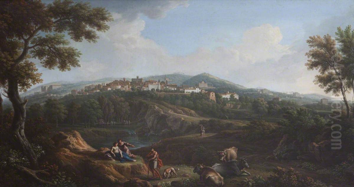 Aqueduct at Civita Castellana Oil Painting by Giovanni Battista Busiri