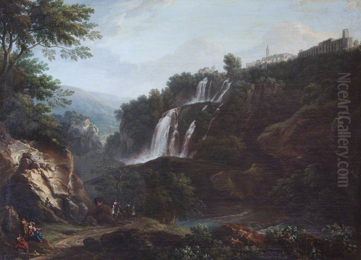 The Great Cascade at Tivoli Oil Painting by Giovanni Battista Busiri