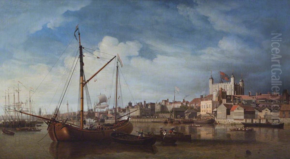 The Thames by the Tower of London Oil Painting by Samuel Scott