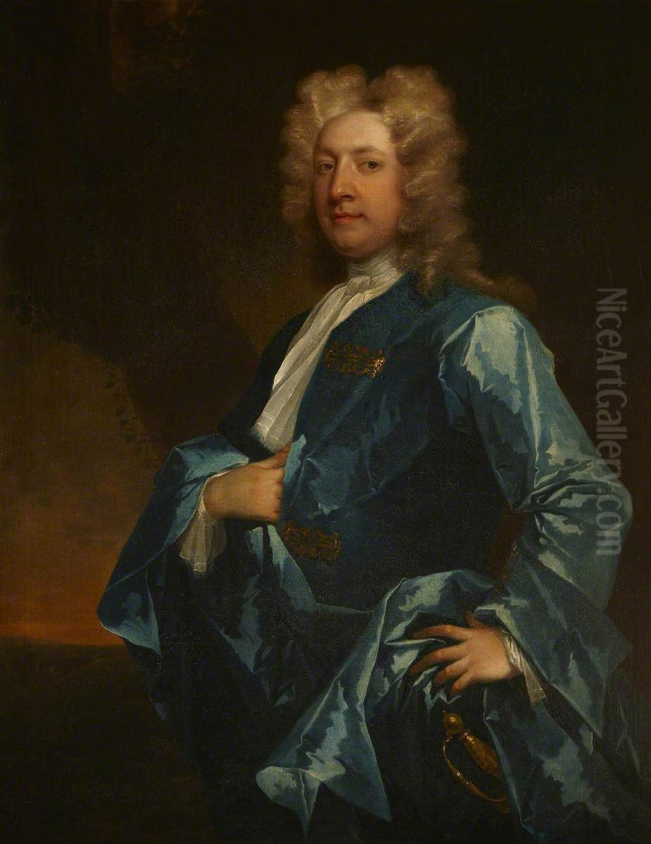 An Unknown Gentleman with a Sword Oil Painting by Charles Jervas