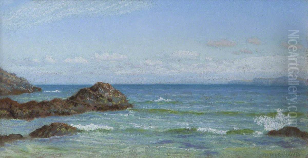 Cornish Scene Oil Painting by Arthur Hughes