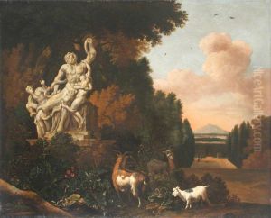 Landscape with Goats and a Statue of Laocoon