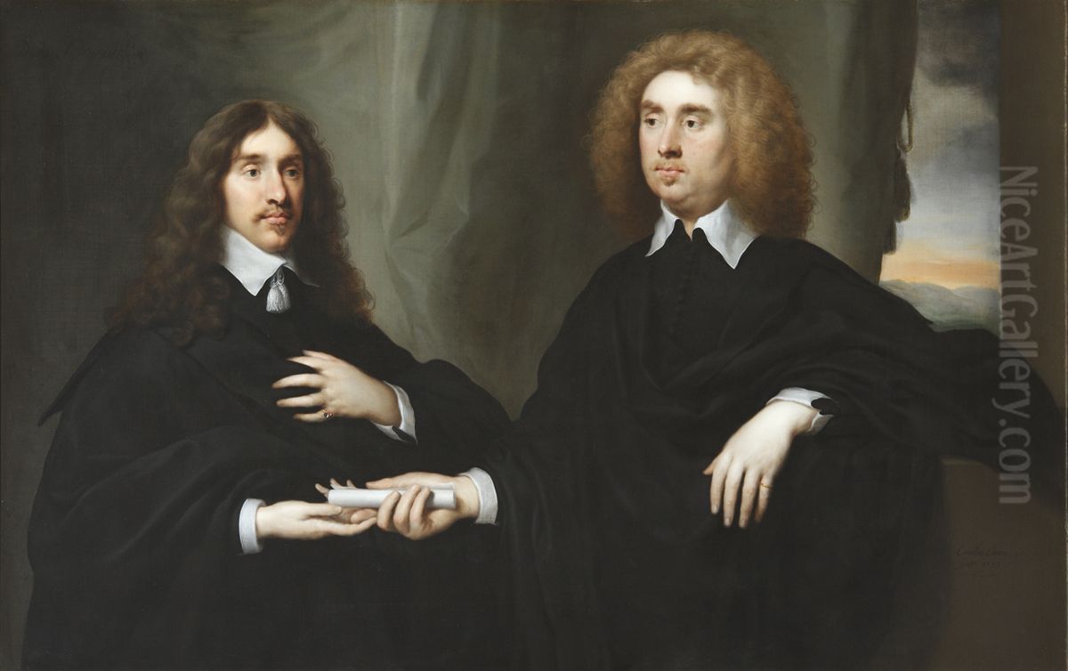 Portrait of William Hamilton   and  John Maitland Oil Painting by Cornelis Janssens van Ceulen