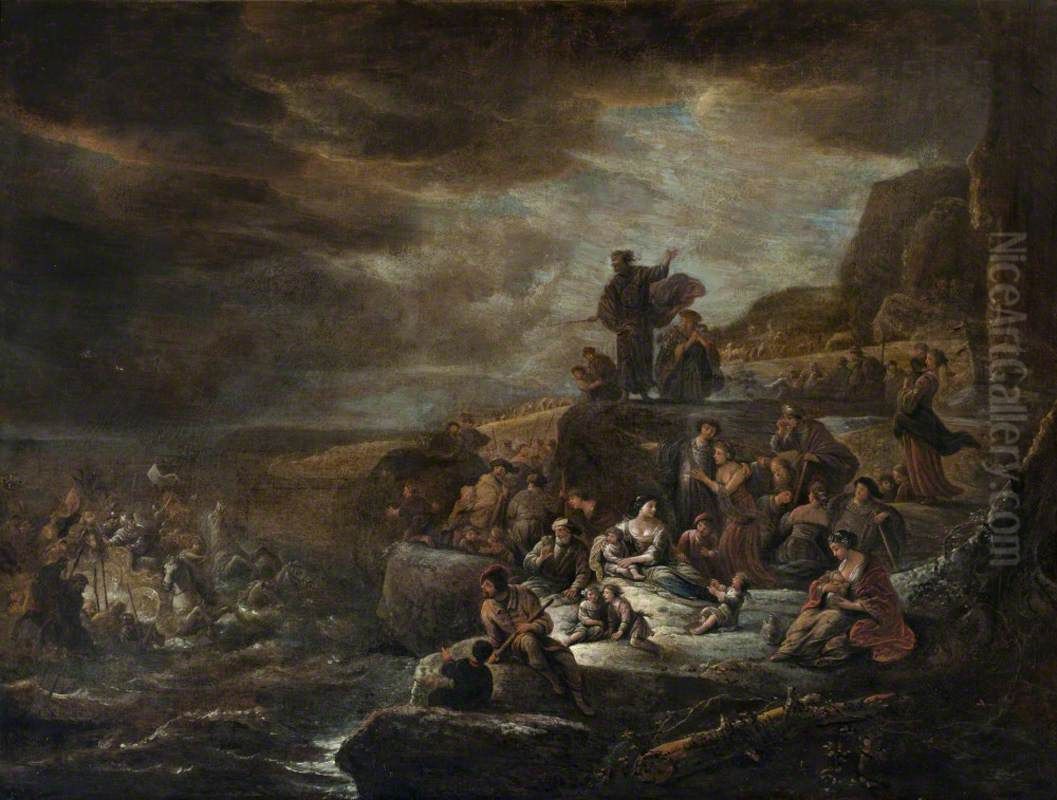 The Hosts of Pharoah engulfed by the Red Sea Oil Painting by Jacob Willemsz de Wet