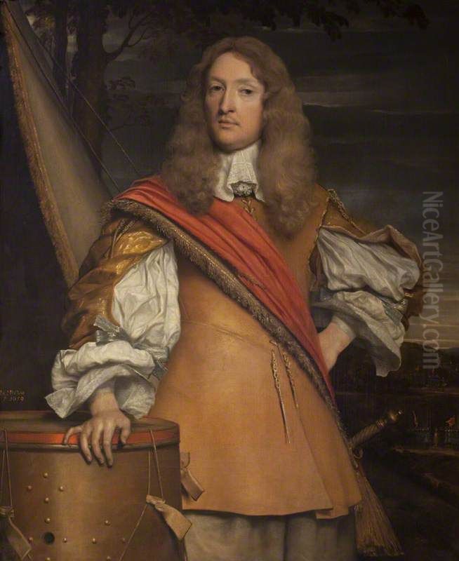 Colonel The Hon. John Russell (1620-1681) Oil Painting by John Michael Wright