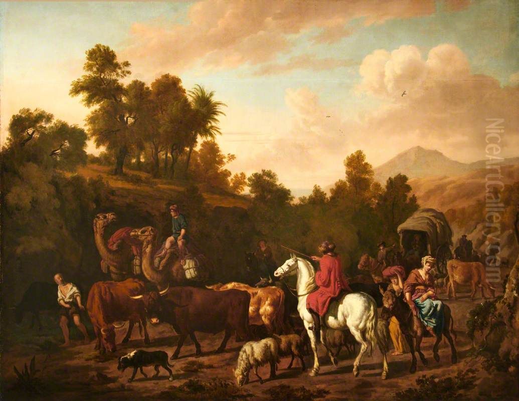 Mountainous Landscape with a Caravan Oil Painting by Dirck van der Bergen