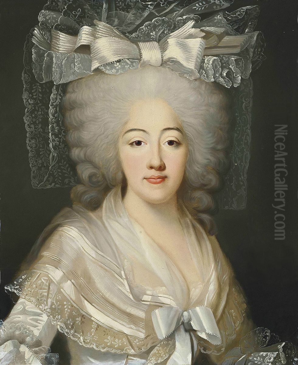Portrait of Marie Josephine of Savoy (1753-1810) in a white dress Oil Painting by Alexander Kucharsky
