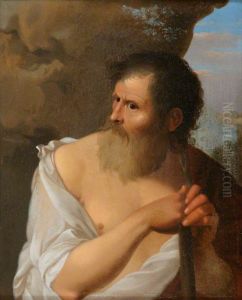 Figure of a Bearded Man leaning on a Staff
