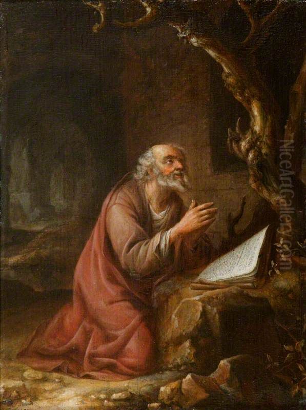 A Hermit at Prayer in a Grotto Oil Painting by Jan Adriaensz van Staveren