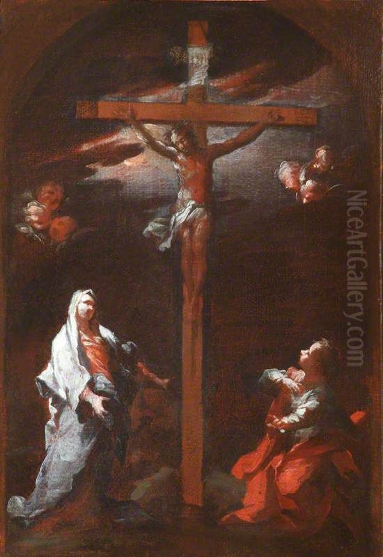 The Crucifixion (a modello for the altarpiece at the Complesso di San Firenze, Florence) Oil Painting by Giovanni Camillo Sagrestani