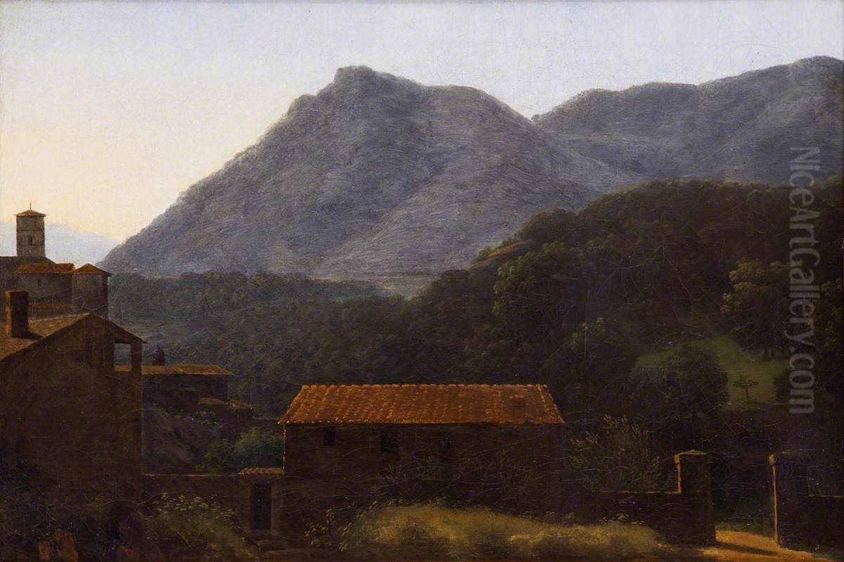 View of the Valley of the Arno from Vallombrosa Oil Painting by Jean-Joseph-Xavier Bidauld