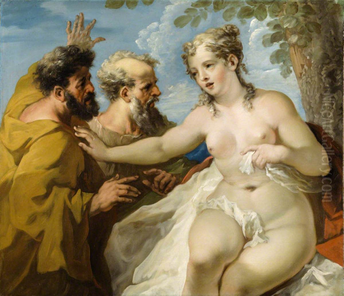 Susannah and the Elders Oil Painting by Giovanni Antonio Pellegrini