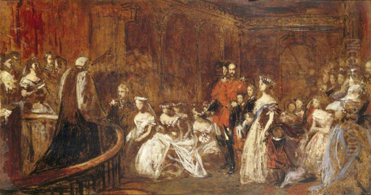 The Marriage of the Princess Victoria Adelaide (1840-1901), Princess Royal, Later Empress of Prussia, to Crown Prince Frederick William of Prussia (1831-1888), Later Emperor Frederick III, Emperor of Oil Painting by John Phillip