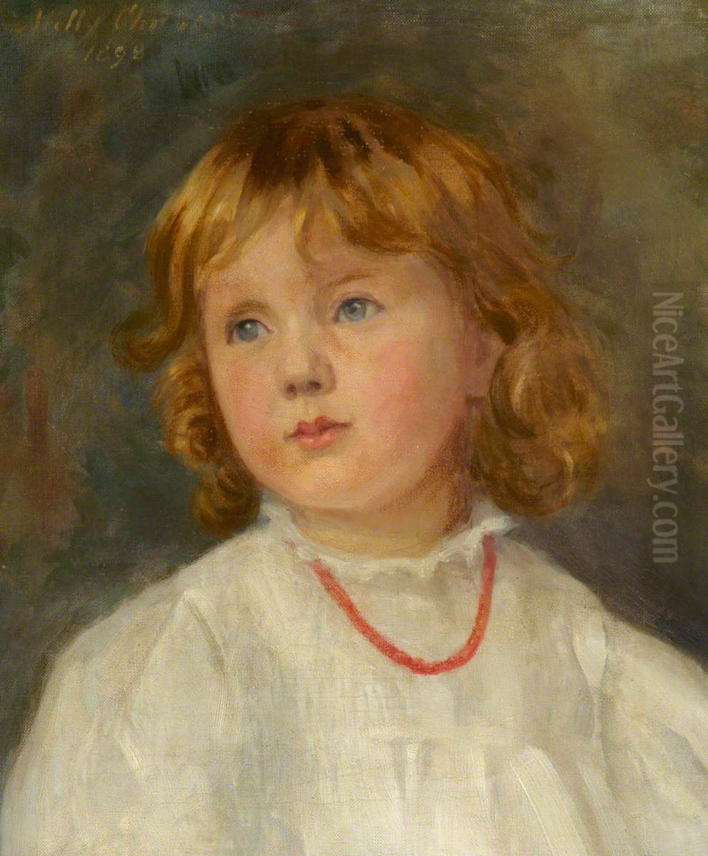 A Sister of Ralph Dutton, 8th Lord Sherborne, possibly Blanche Mary Stukely, Joane Mary or Ursula Mary Lavinia Dutton (b. 1896) as a Child Oil Painting by Milly Childers