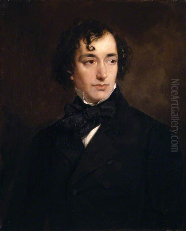 Benjamin Disraeli, Earl of Beaconsfield, PC, FRS, KG (1804-1881) as a Young Man Oil Painting by Francis Grant