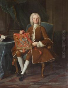 Lord John Hervey, 2nd Baron Hervey of Ickworth, PC, MP (1696-1743) holding his Purse of Office as Lord Privy Seal