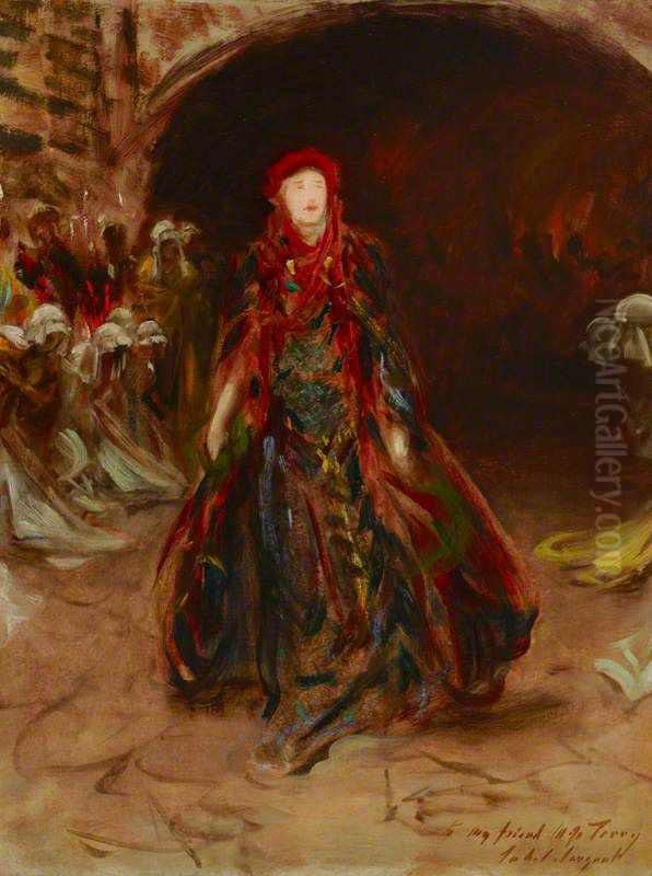 Dame Ellen Terry (1847-1928) as Lady Macbeth in William Shakespeare's 'Macbeth' Oil Painting by John Singer Sargent
