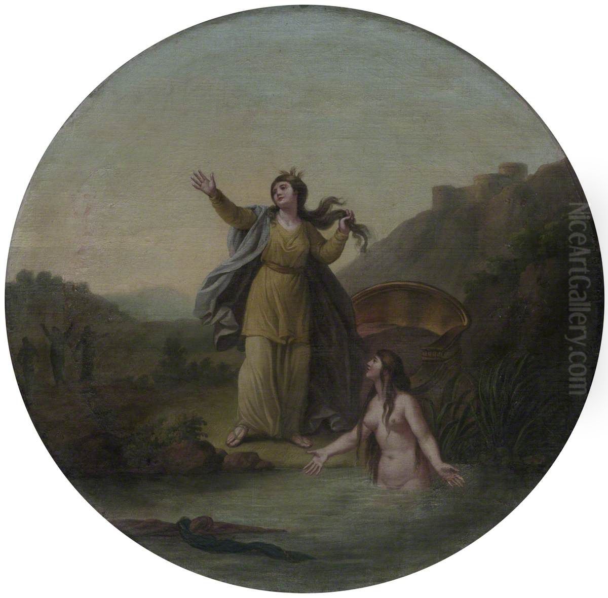 Diana and Arethusa (after Hubert Gravelot) Oil Painting by William Hamilton