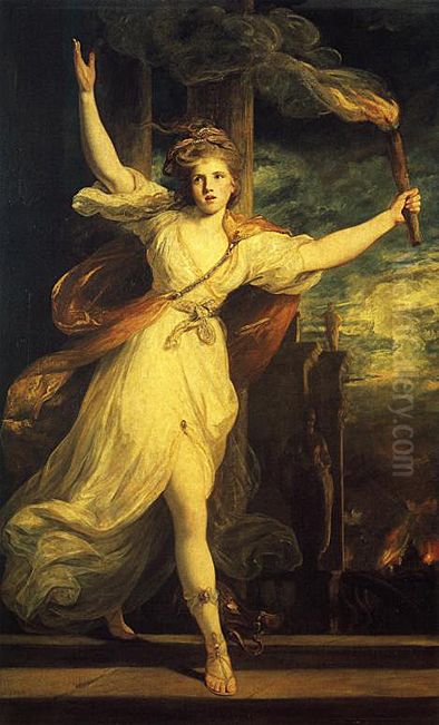 Thais of Athens with torch Oil Painting by Of Sir Joshua Reynolds