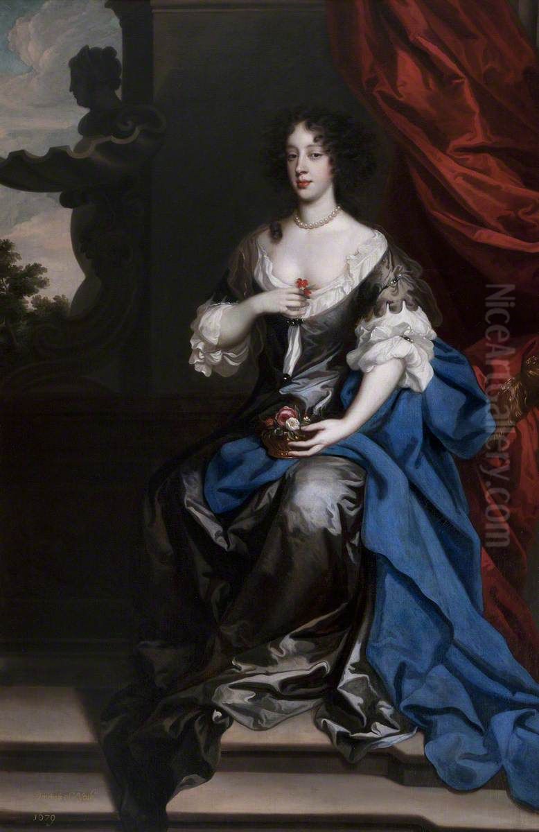 Queen Mary (of Modena) as Duchess of York (1658-1718) Oil Painting by Peter Lely