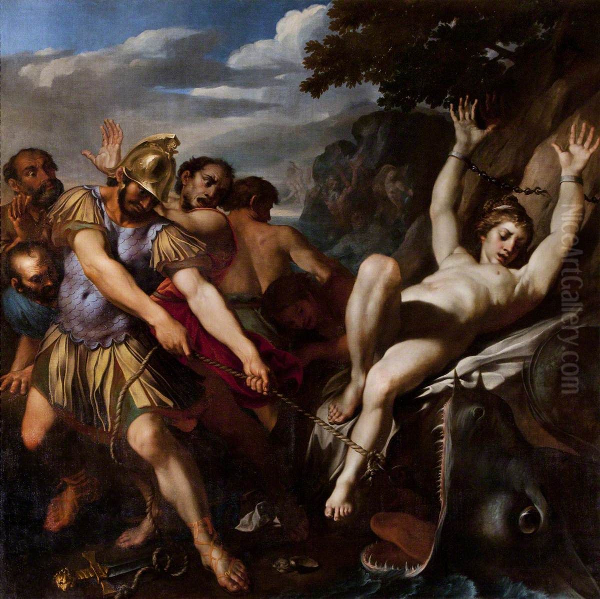 Orlando delivering Olympia from the Sea-monster Oil Painting by Ludovico Carracci