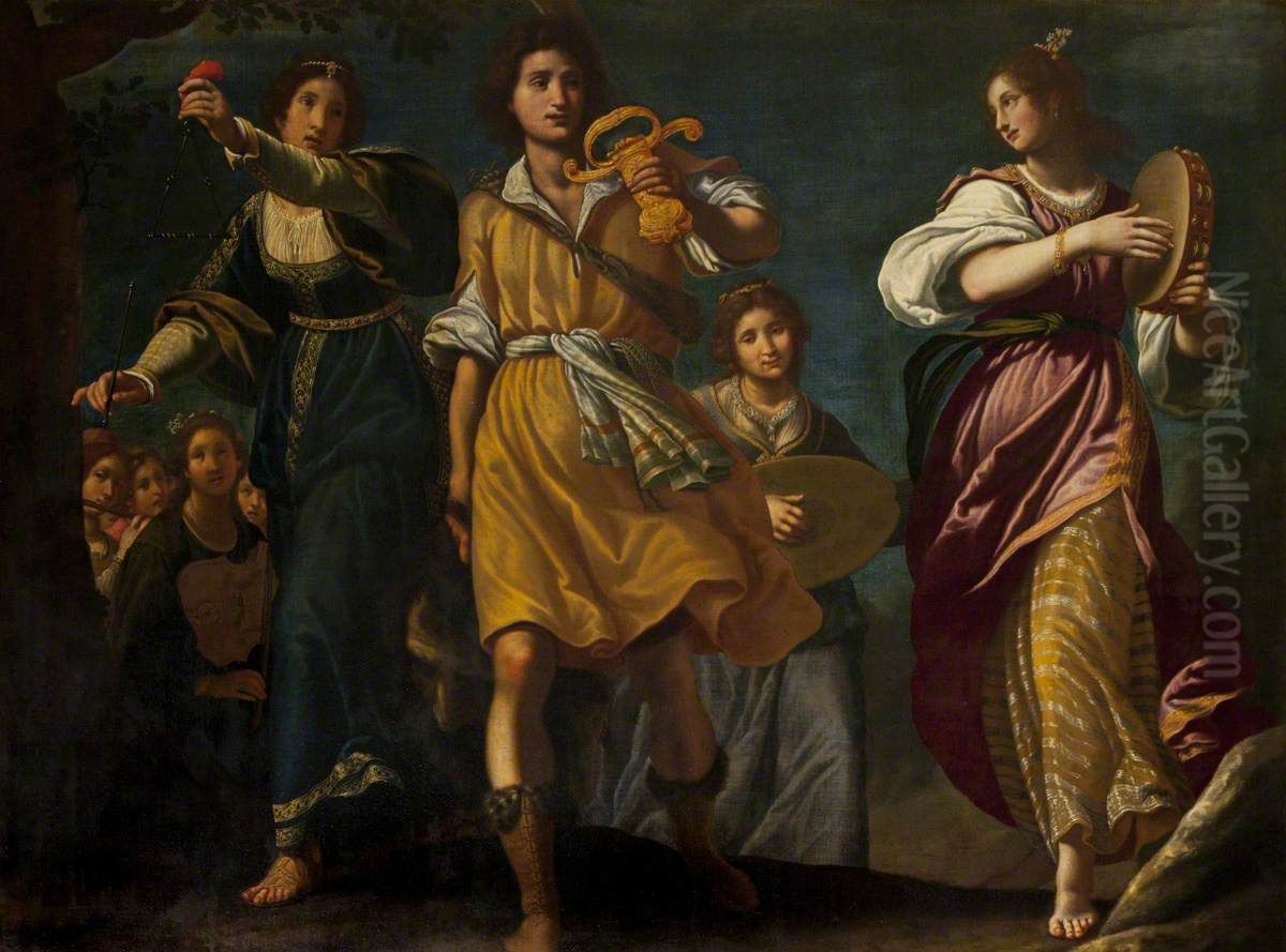 The Israelites celebrating David's Triumph over Goliath Oil Painting by Matteo Rosselli