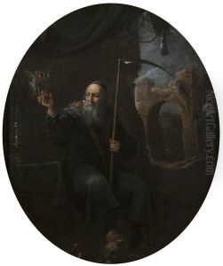 Time as an Old Man with Scythe and Winged Hour-glass