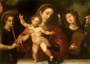 Madonna and Child with Music-making Angels