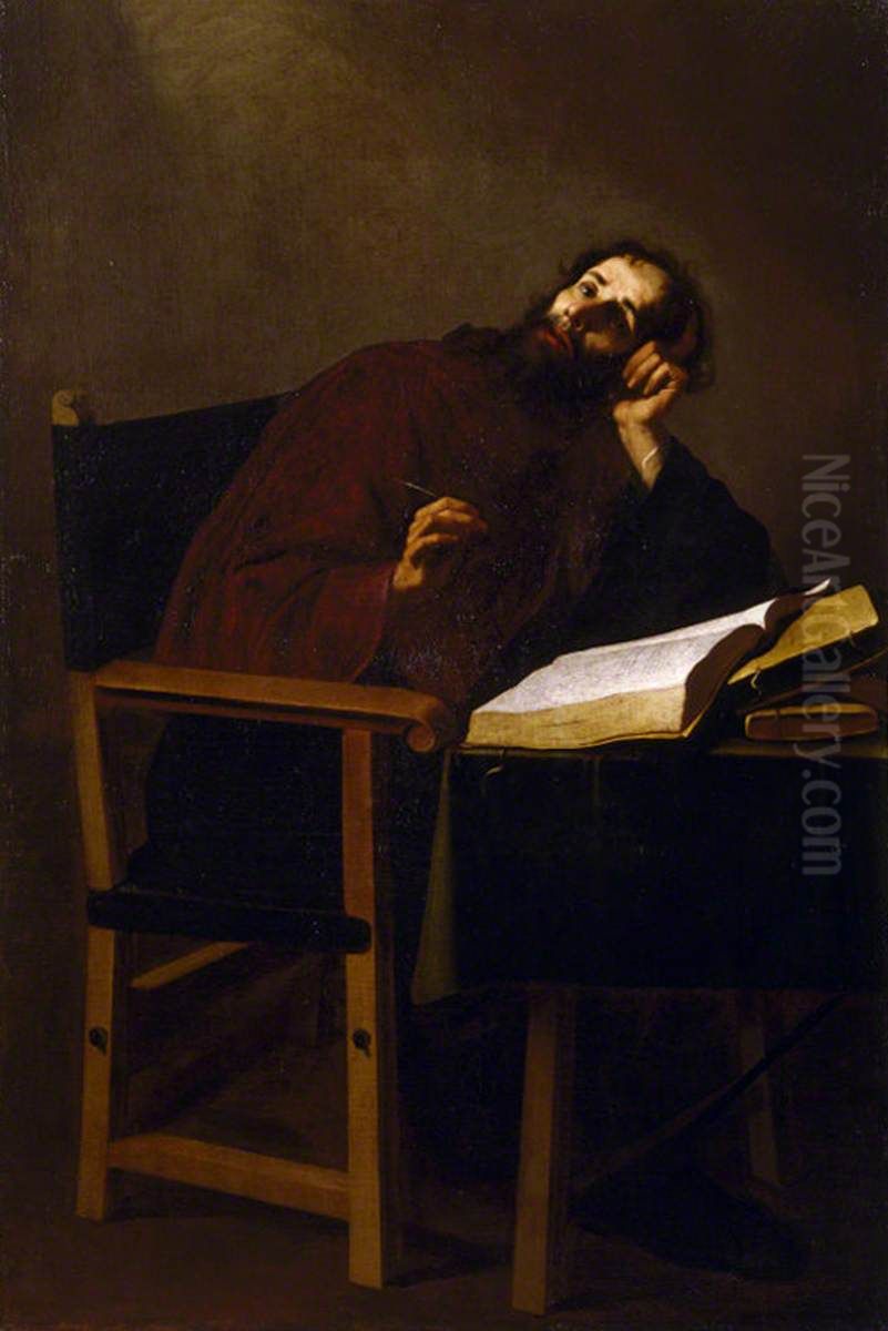 Saint Augustine, Bishop of Hippo (354-430) in Meditation Oil Painting by Francisco De Zurbaran