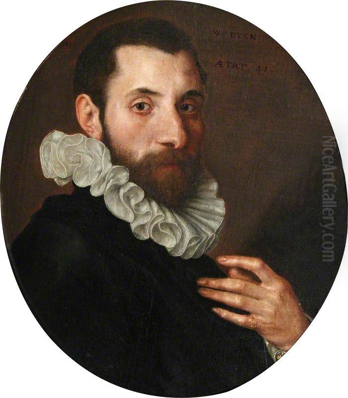 An Unknown Gentleman, aged 41 Oil Painting by Willem Adriaensz Key