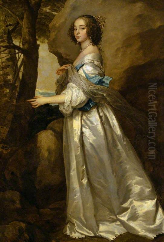 Lady Frances Cranfield, Lady Buckhurst, later Countess of Dorset (d.1687) Oil Painting by Sir Anthony Van Dyck