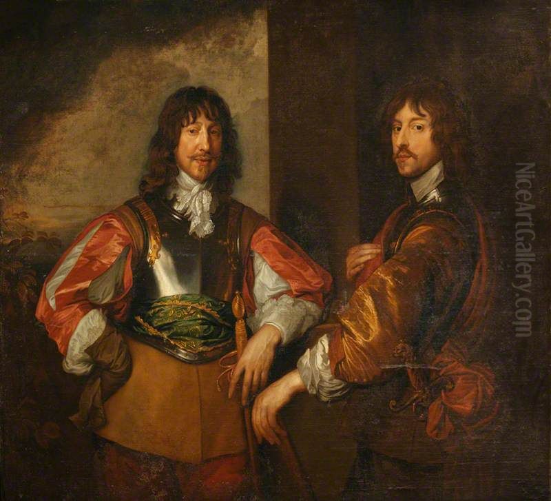 Mountjoy Blount, 1st Earl of Newport (1597-1665) and Lord George Goring (1608-1657) Oil Painting by Sir Anthony Van Dyck