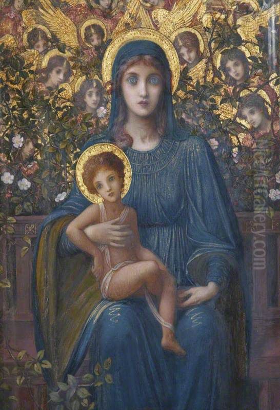 Virgin and Child Oil Painting by John Melhuish Strudwick
