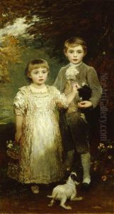 The Hon. Arthur Victor Agar-Robartes later 8th Viscount Clifden  (1887-1974) and The Hon. Edith Violet Kathleen Agar -Robartes (1888-1965) as Children