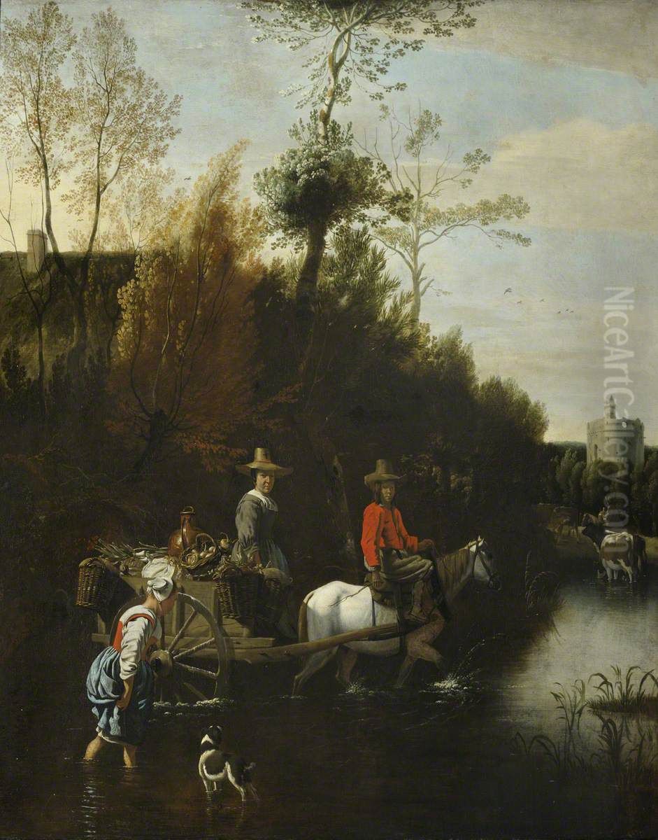 Going to Market Oil Painting by Johannes Siberechts