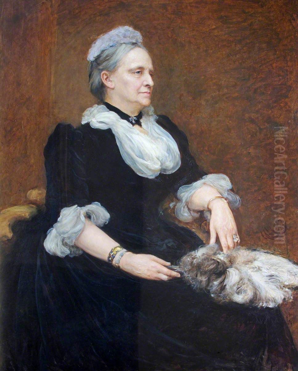Charlotte Delafield, Mrs Richard Phelips (1821-1905) Oil Painting by Hubert von Herkomer