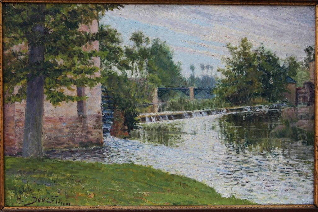 View of the river Clain in Cenon Oil Painting by Henri Doucet
